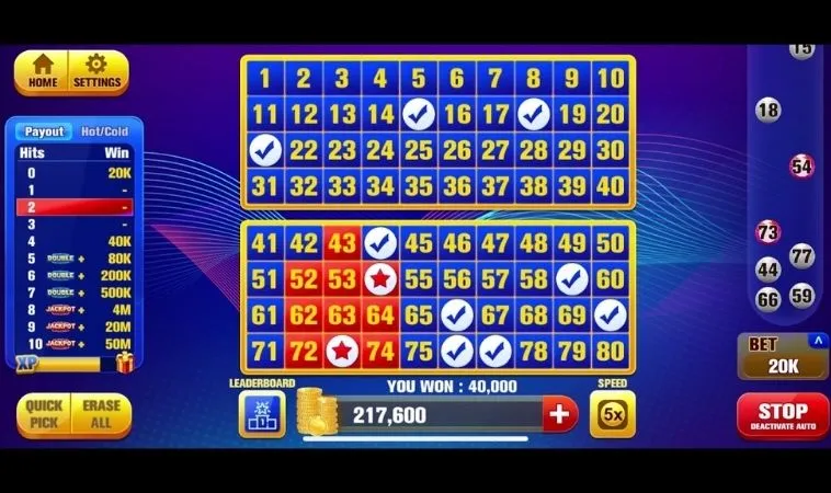 Bí Quyết Chinh Phục Keno Nhanh Tại N88: Hướng Dẫn Từ A-Z 2 Giao diện chơi Keno nhanh tại N88