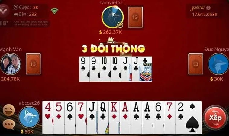 Giao diện chơi Tiến Lên Miền Nam Tại Nhà Cái N88